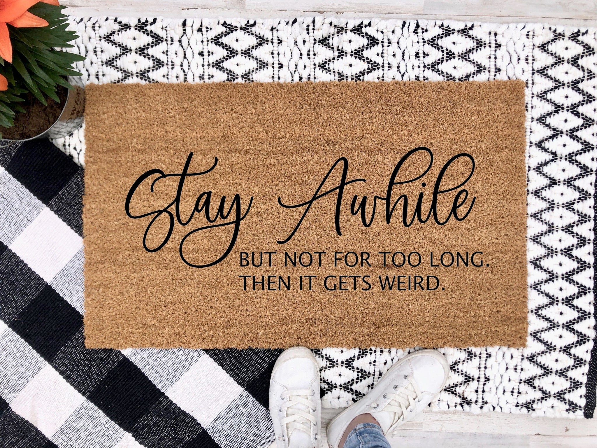 Hello from the other siiiide!' Clever porch mats you can make yourself -  Studio 5
